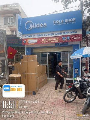 Trụ sở showroom Điện Lạnh Ninh Hiếu tại đường Võ Nguyên Giáp, Song Khê, TP Bắc Giang
